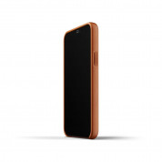 Mujjo Full Leather Case - кожен (естествена кожа) кейс за iPhone 12, iPhone 12 Pro (кафяв) 2