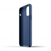 Mujjo Full Leather Case - кожен (естествена кожа) кейс за iPhone 12, iPhone 12 Pro (син) 4