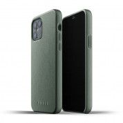 Mujjo Full Leather Case - кожен (естествена кожа) кейс за iPhone 12, iPhone 12 Pro (зелен)