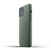 Mujjo Full Leather Case - кожен (естествена кожа) кейс за iPhone 12, iPhone 12 Pro (зелен) 3