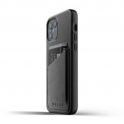 Mujjo Leather Wallet Case - кожен (естествена кожа) кейс с джоб за кредитна карта за iPhone 12, iPhone 12 Pro (черен) 2