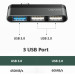 USAMS Adapter USB-C Mini Hub 3xUSB - мултифункционален хъб за свързване на допълнителна периферия за iPad Pro и мобилни устройства (тъмносив) 2