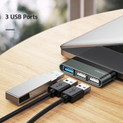 USAMS Adapter USB-C Mini Hub 3xUSB - мултифункционален хъб за свързване на допълнителна периферия за iPad Pro и мобилни устройства (тъмносив) 2