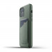 Mujjo Leather Wallet Case - кожен (естествена кожа) кейс с джоб за кредитна карта за iPhone 12, iPhone 12 Pro (зелен) 4