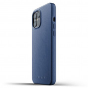 Mujjo Full Leather Case - кожен (естествена кожа) кейс за iPhone 12 Pro Max (син) 3