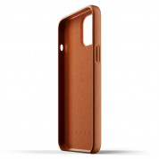 Mujjo Leather Wallet Case - кожен (естествена кожа) кейс с джоб за кредитна карта за iPhone 12 Pro Max (кафяв) 4