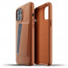 Mujjo Leather Wallet Case - кожен (естествена кожа) кейс с джоб за кредитна карта за iPhone 12 Pro Max (кафяв) 2