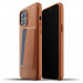Mujjo Leather Wallet Case - кожен (естествена кожа) кейс с джоб за кредитна карта за iPhone 12 Pro Max (кафяв) 1