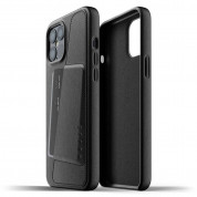 Mujjo Leather Wallet Case - кожен (естествена кожа) кейс с джоб за кредитна карта за iPhone 12 Pro Max (черен) 1