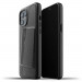 Mujjo Leather Wallet Case - кожен (естествена кожа) кейс с джоб за кредитна карта за iPhone 12 Pro Max (черен) 1