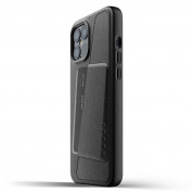 Mujjo Leather Wallet Case - кожен (естествена кожа) кейс с джоб за кредитна карта за iPhone 12 Pro Max (черен) 3