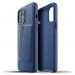 Mujjo Leather Wallet Case - кожен (естествена кожа) кейс с джоб за кредитна карта за iPhone 12 Pro Max (син) 2