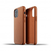 Mujjo Full Leather Case - кожен (естествена кожа) кейс за iPhone 12 mini (кафяв) 1