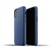 Mujjo Full Leather Case - кожен (естествена кожа) кейс за iPhone 12 mini (син)