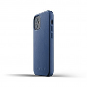 Mujjo Full Leather Case - кожен (естествена кожа) кейс за iPhone 12 mini (син) 3