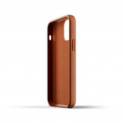 Mujjo Leather Wallet Case - кожен (естествена кожа) кейс с джоб за кредитна карта за iPhone 12 mini (кафяв) 4