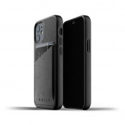 Mujjo Leather Wallet Case - кожен (естествена кожа) кейс с джоб за кредитна карта за iPhone 12 mini (черен)