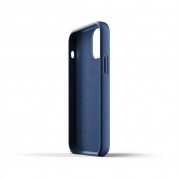 Mujjo Leather Wallet Case - кожен (естествена кожа) кейс с джоб за кредитна карта за iPhone 12 mini (син) 4