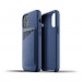Mujjo Leather Wallet Case - кожен (естествена кожа) кейс с джоб за кредитна карта за iPhone 12 mini (син) 2