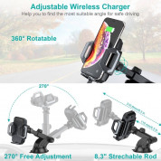 Choetech Wireless Charger Stand - поставка за кола с безжично зареждане за Qi съвместими смартфони (черен) 1