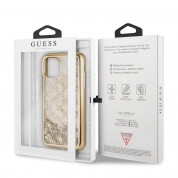 Guess Peony 4G Glitter Case - дизайнерски кейс с висока защита за iPhone 11 Pro (златист) 2