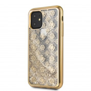 Guess Peony 4G Glitter Case - дизайнерски кейс с висока защита за iPhone 11 Pro (златист)