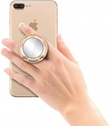 Jumpop Smartphone-Fingerholder - поставка и аксесоар против изпускане с огледало на вашия смартфон (златист-гланц)