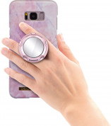 Jumpop Smartphone-Fingerholder - поставка и аксесоар против изпускане с огледало на вашия смартфон (розово злато-гланц) 2
