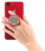 Jumpop Glamour Silver Glitter Smartphone-Fingerholder - поставка и аксесоар против изпускане на вашия смартфон (червен-гланц)