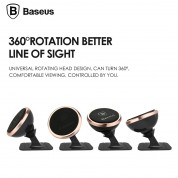 Baseus 360-degree Rotation Magnetic Mount Holder - магнитна поставка за гладки повърхности за смартфони (черен-сребрист) 9