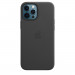 Apple iPhone Leather Case with MagSafe - оригинален кожен кейс (естествена кожа) за iPhone 12 Pro Max (черен) 1