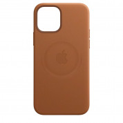 Apple iPhone Leather Case with MagSafe - оригинален кожен кейс (естествена кожа) за iPhone 12 Pro Max (кафяв) 4