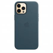 Apple iPhone Leather Case with MagSafe - оригинален кожен кейс (естествена кожа) за iPhone 12 Pro Max (тъмносин) 1