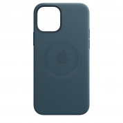 Apple iPhone Leather Case with MagSafe - оригинален кожен кейс (естествена кожа) за iPhone 12 Pro Max (тъмносин) 4