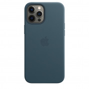 Apple iPhone Leather Case with MagSafe - оригинален кожен кейс (естествена кожа) за iPhone 12 Pro Max (тъмносин) 2