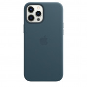 Apple iPhone Leather Case with MagSafe - оригинален кожен кейс (естествена кожа) за iPhone 12 Pro Max (тъмносин) 3