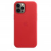 Apple iPhone Leather Case with MagSafe - оригинален кожен кейс (естествена кожа) за iPhone 12 Pro Max (червен) 1