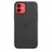 Apple iPhone Leather Case with MagSafe - оригинален кожен кейс (естествена кожа) за iPhone 12, iPhone 12 Pro (черен) 5