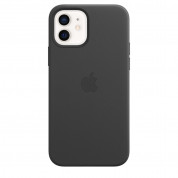 Apple iPhone Leather Case with MagSafe - оригинален кожен кейс (естествена кожа) за iPhone 12, iPhone 12 Pro (черен) 2