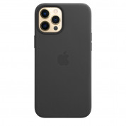 Apple iPhone Leather Case with MagSafe - оригинален кожен кейс (естествена кожа) за iPhone 12, iPhone 12 Pro (черен) 6