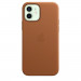 Apple iPhone Leather Case with MagSafe - оригинален кожен кейс (естествена кожа) за iPhone 12, iPhone 12 Pro (кафяв) 2