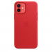 Apple iPhone Leather Case with MagSafe - оригинален кожен кейс (естествена кожа) за iPhone 12, iPhone 12 Pro (червен) 2