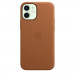 Apple iPhone Leather Case with MagSafe - оригинален кожен кейс (естествена кожа) за iPhone 12 Mini (кафяв) 1