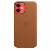 Apple iPhone Leather Case with MagSafe - оригинален кожен кейс (естествена кожа) за iPhone 12 Mini (кафяв) 1