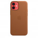Apple iPhone Leather Case with MagSafe - оригинален кожен кейс (естествена кожа) за iPhone 12 Mini (кафяв) 2