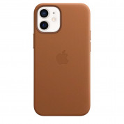 Apple iPhone Leather Case with MagSafe - оригинален кожен кейс (естествена кожа) за iPhone 12 Mini (кафяв) 2