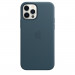 Apple iPhone Leather Case with MagSafe - оригинален кожен кейс (естествена кожа) за iPhone 12, iPhone 12 Pro (тъмносин) 8