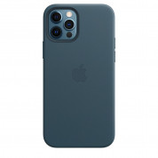 Apple iPhone Leather Case with MagSafe - оригинален кожен кейс (естествена кожа) за iPhone 12, iPhone 12 Pro (тъмносин) 5