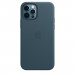 Apple iPhone Leather Case with MagSafe - оригинален кожен кейс (естествена кожа) за iPhone 12, iPhone 12 Pro (тъмносин) 6