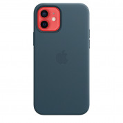 Apple iPhone Leather Case with MagSafe - оригинален кожен кейс (естествена кожа) за iPhone 12, iPhone 12 Pro (тъмносин) 2